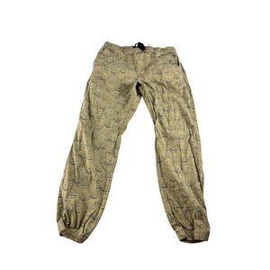 Ecko Unltd Original Fit Skinny Beige Joggers All Over Skull‎ Print Men's 34 Vtg